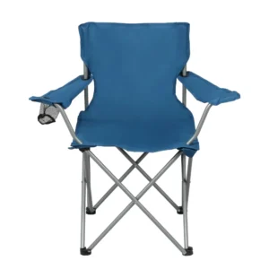Quad Folding Camping Chair for Adults with Cup Holder, Vibrant Blue
